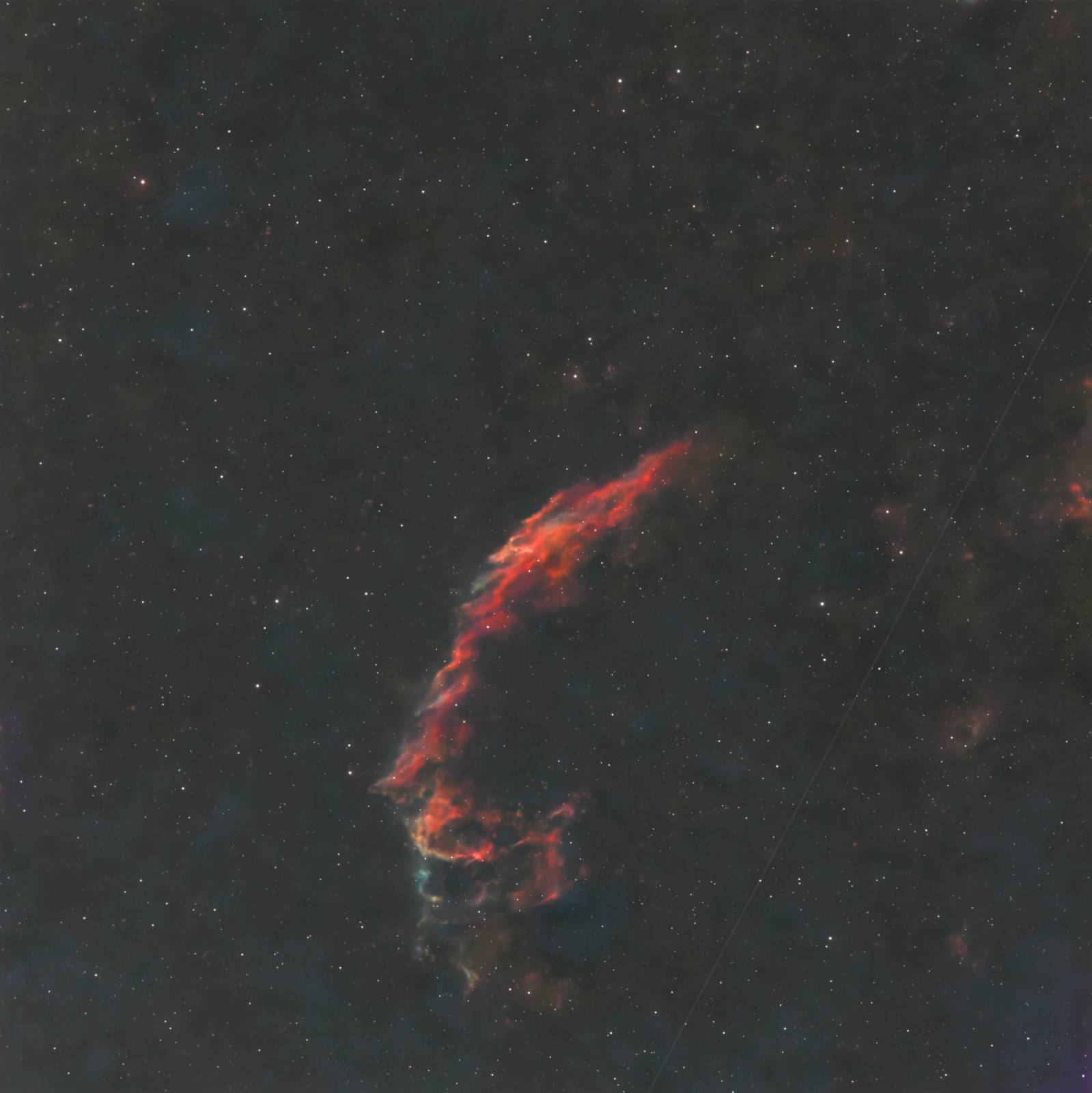 Glowing filaments of the Eastern Veil Nebula